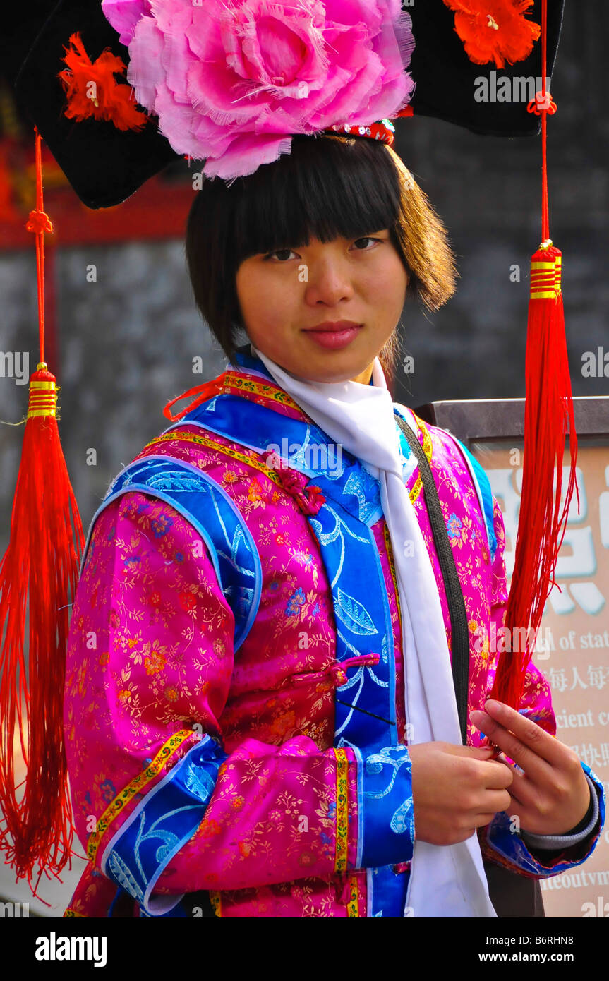 Chinese woman in a traditional costume Beijing China Stock Photo - Alamy