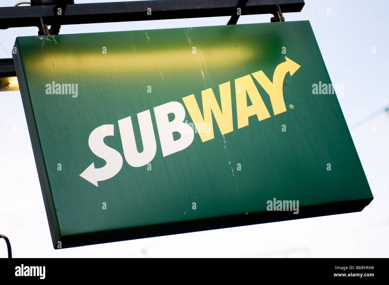 Subway sandwich bar sign Stock Photo