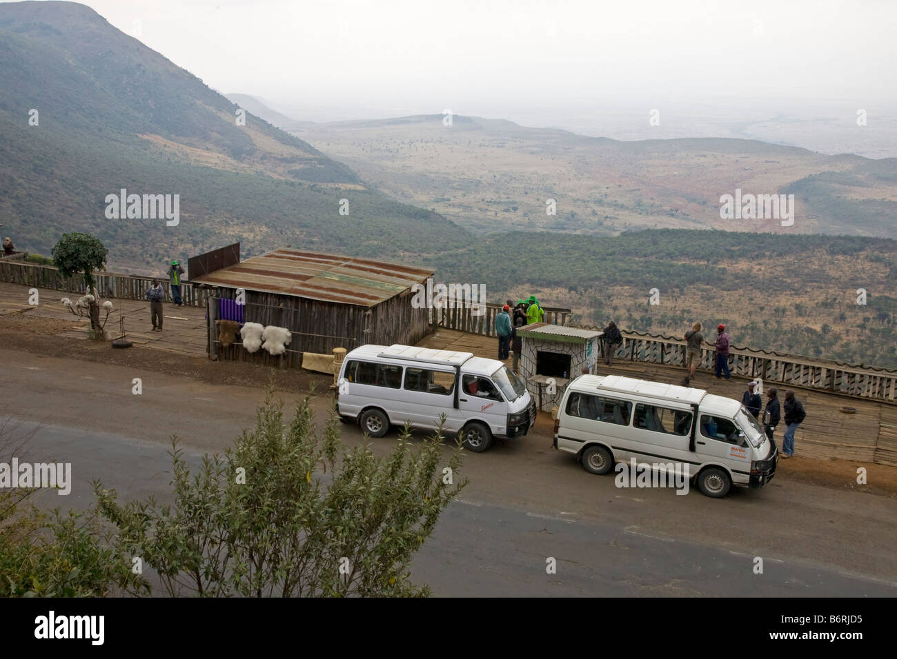 Tourists at Great Rift Valley Nairobi Kenya Africa Stock Photo