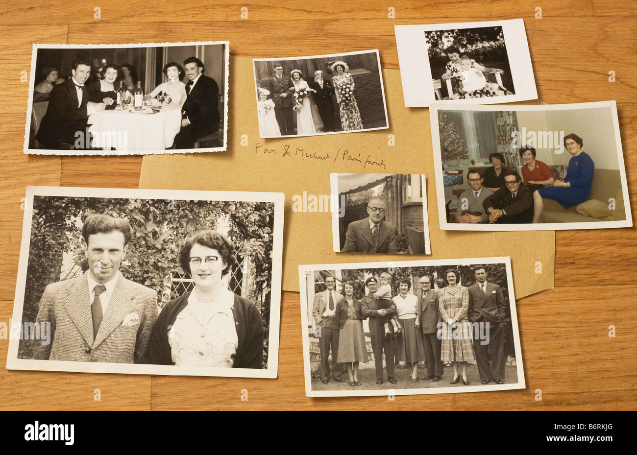 Family photographs inherited following the death of the photographer's father showing mainly his mother's family Stock Photo