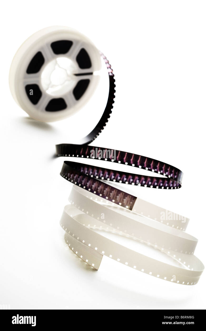 a reel of 8mm film on white Stock Photo