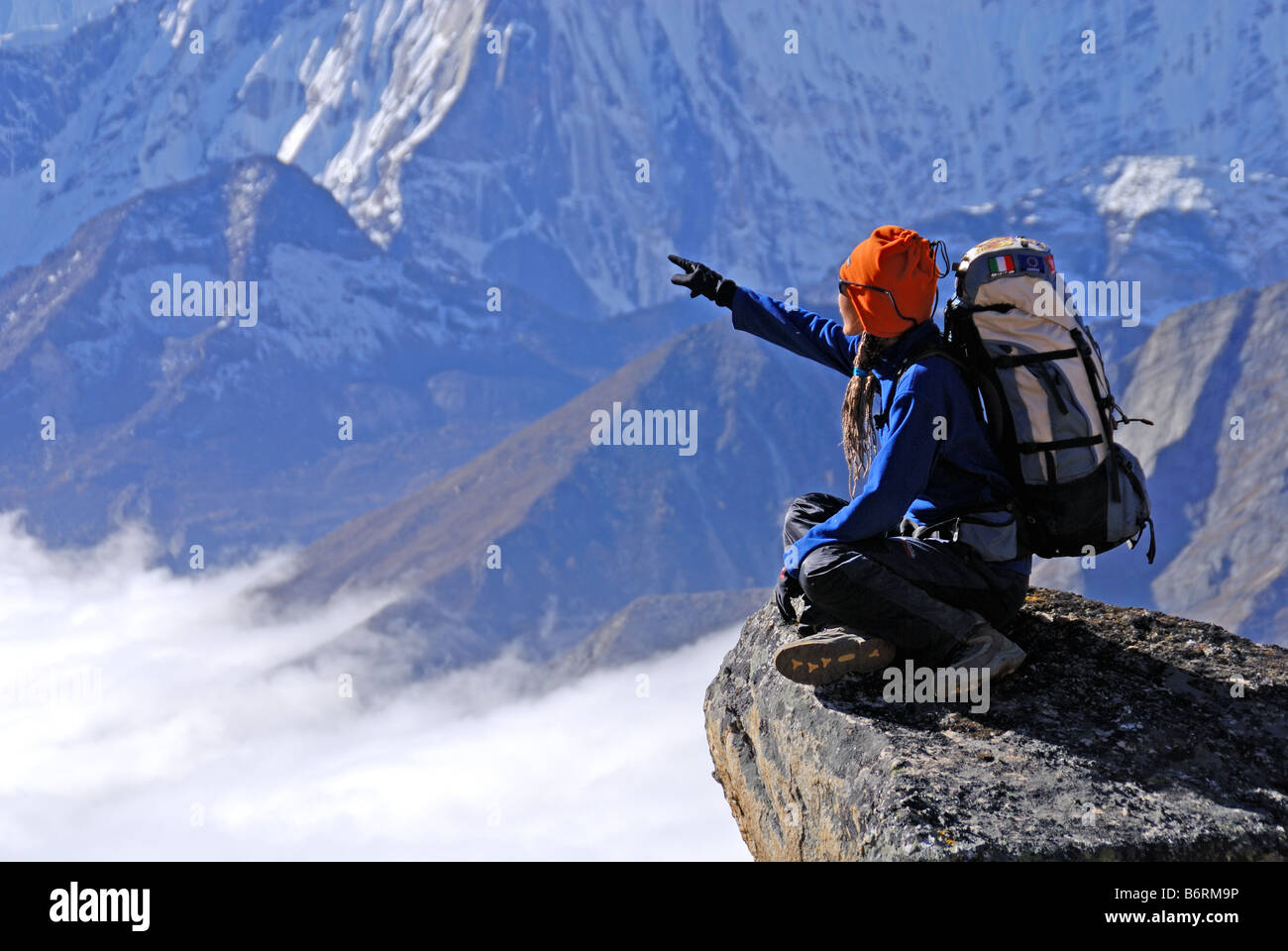 Trekking in Nepal Stock Photo