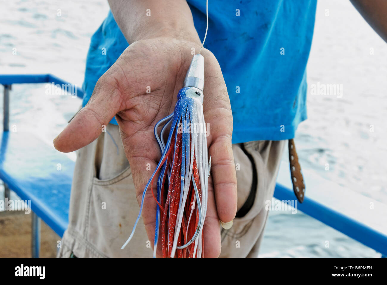 Thai fisherman shows a fishing hook longline Phuket Thailand Stock Photo -  Alamy