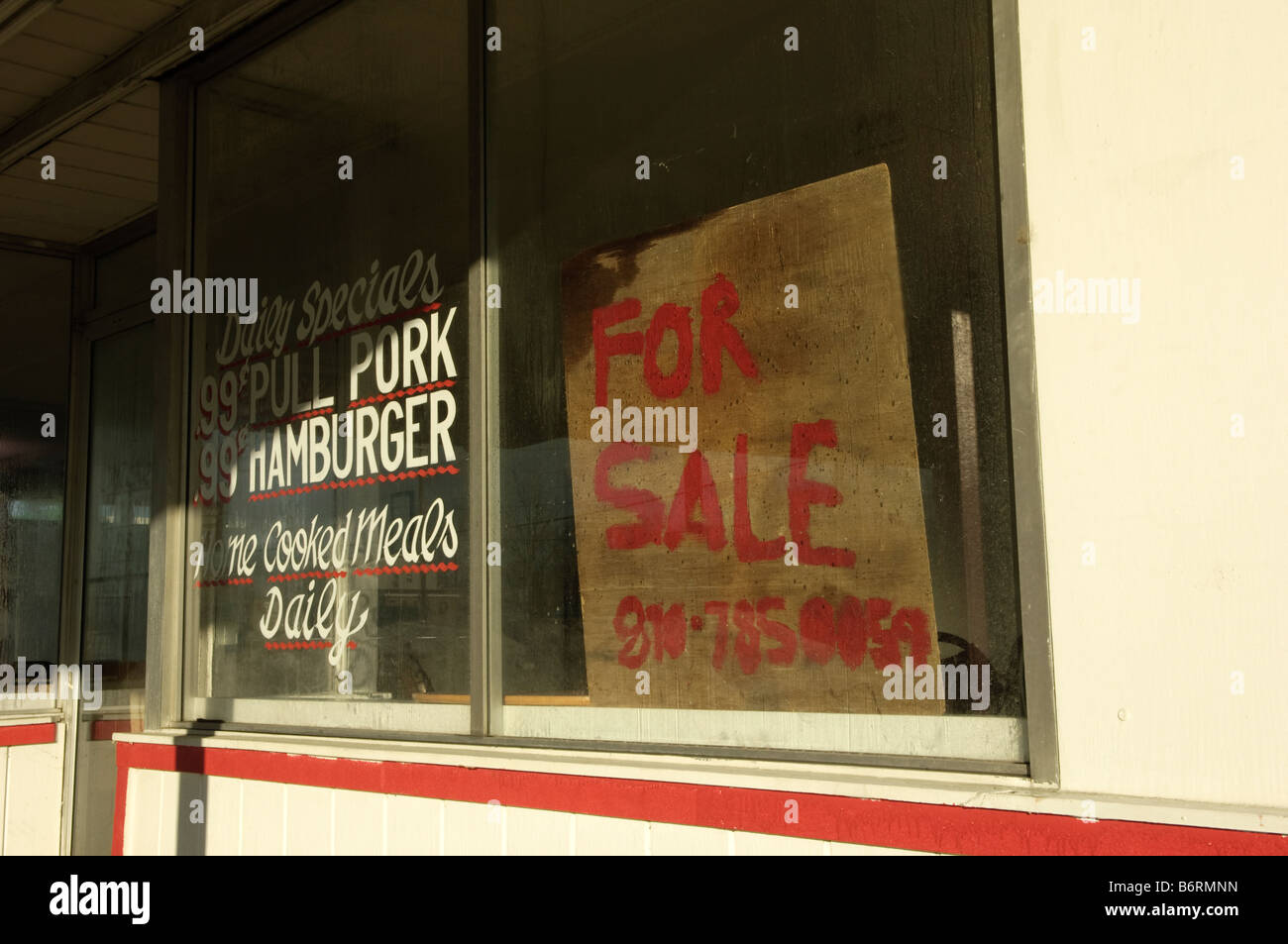 Closed restaurant in Flint Michigan USA Stock Photo