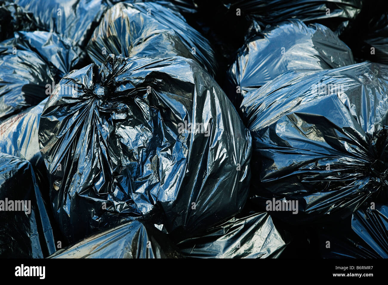 Rubbish bags ready for collection Stock Photo Alamy
