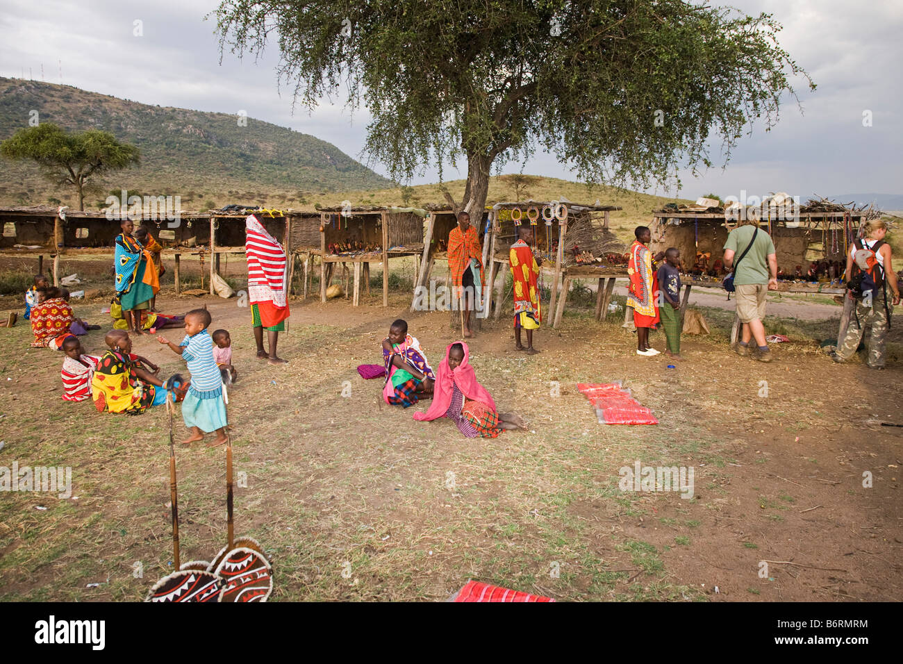 Village near Masai Mara Game Park Kenya Africa Stock Photo