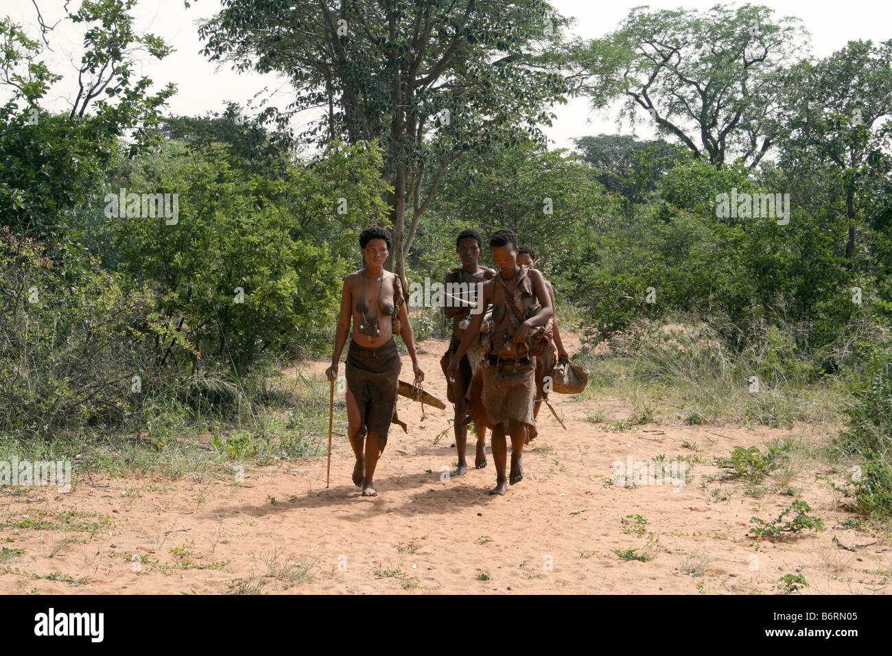 San women returning home Stock Photo