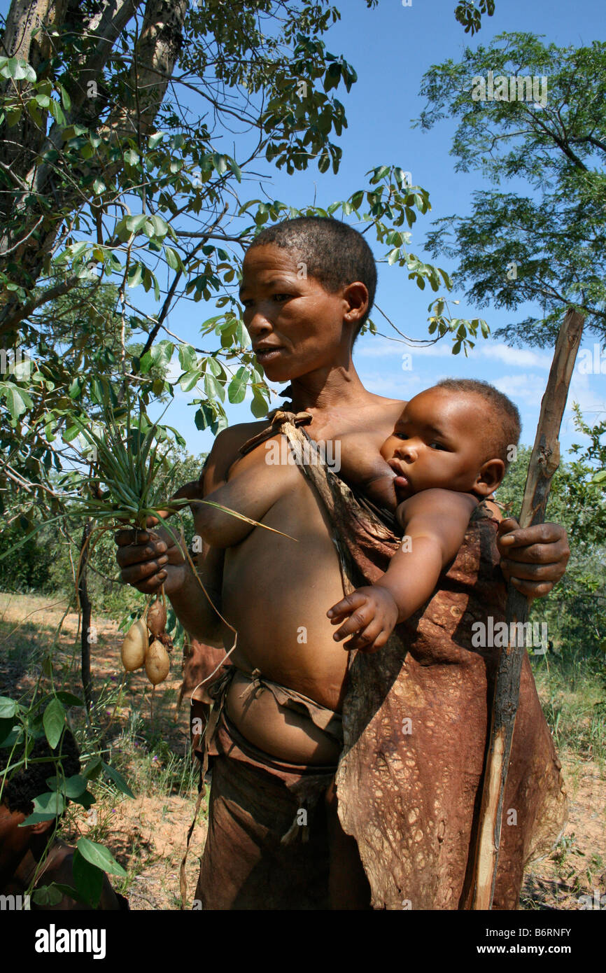 San mother and child Stock Photo
