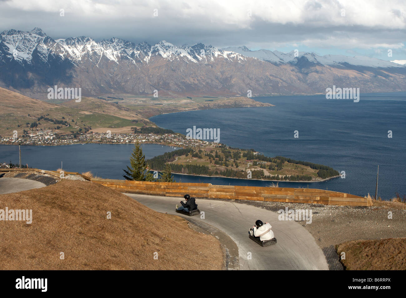 Queenstown and Lake Wakatipu South Island New Zealand Stock Photo - Alamy
