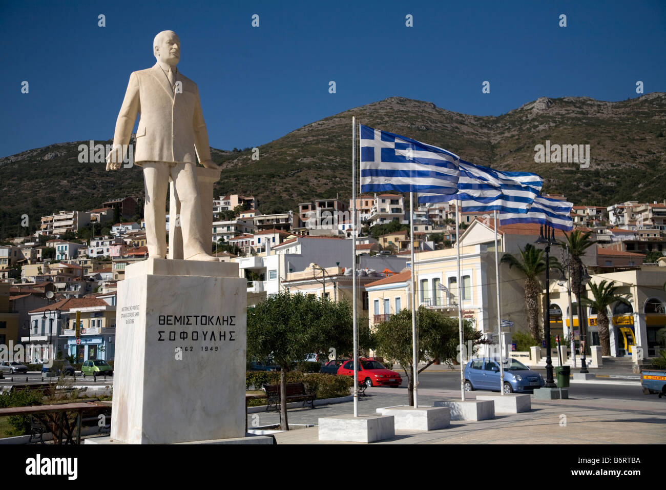 Themistoklis Sofoulis Statue Vathy Samos Greece Stock Photo Alamy