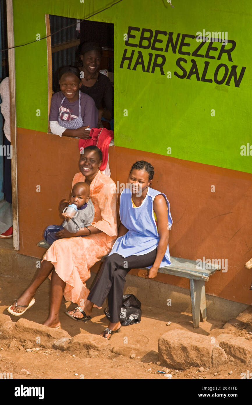 Hairdresser Kangemi Nairobi Africa Stock Photo Alamy