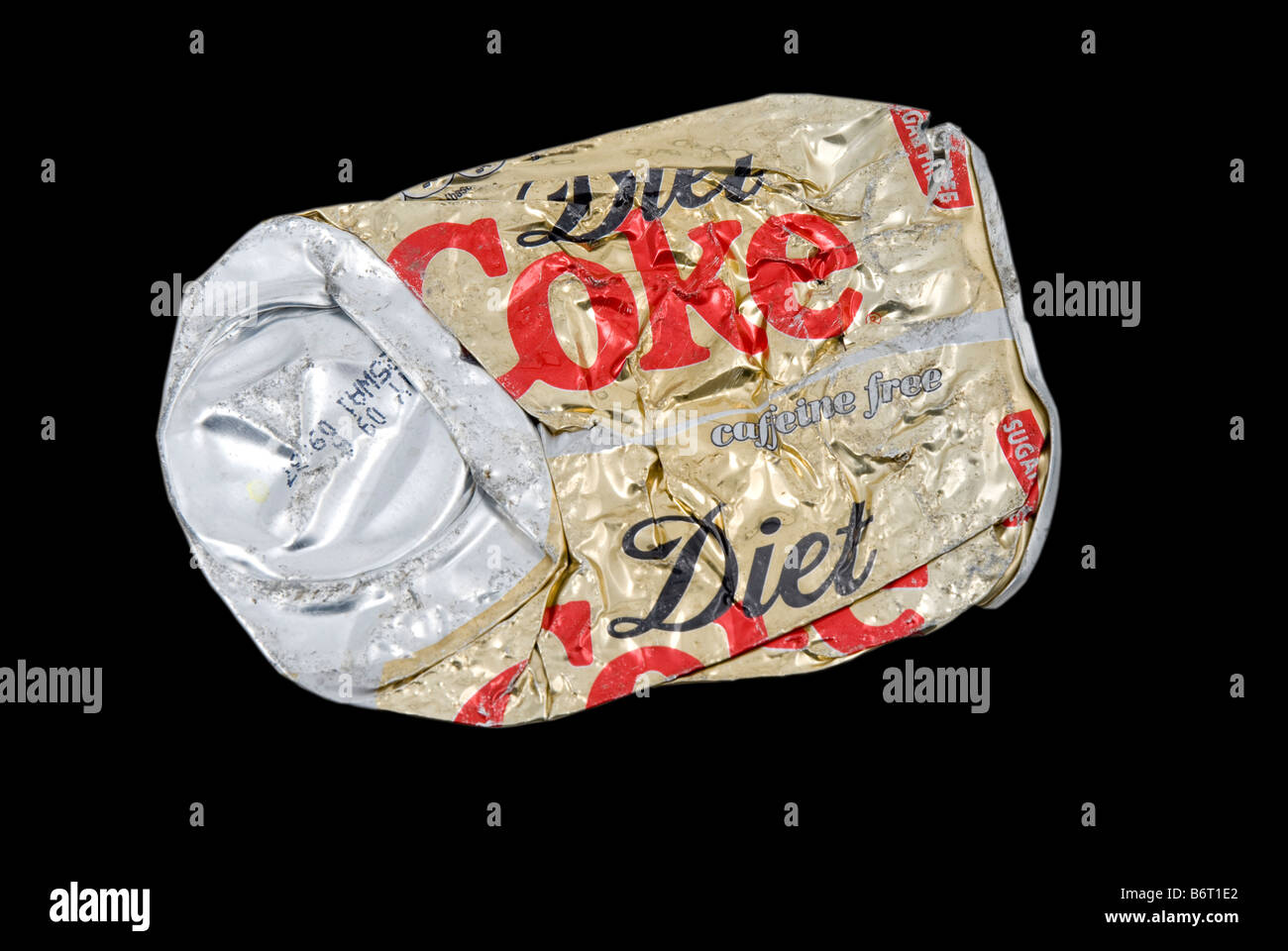 can of diet coke flattened Stock Photo