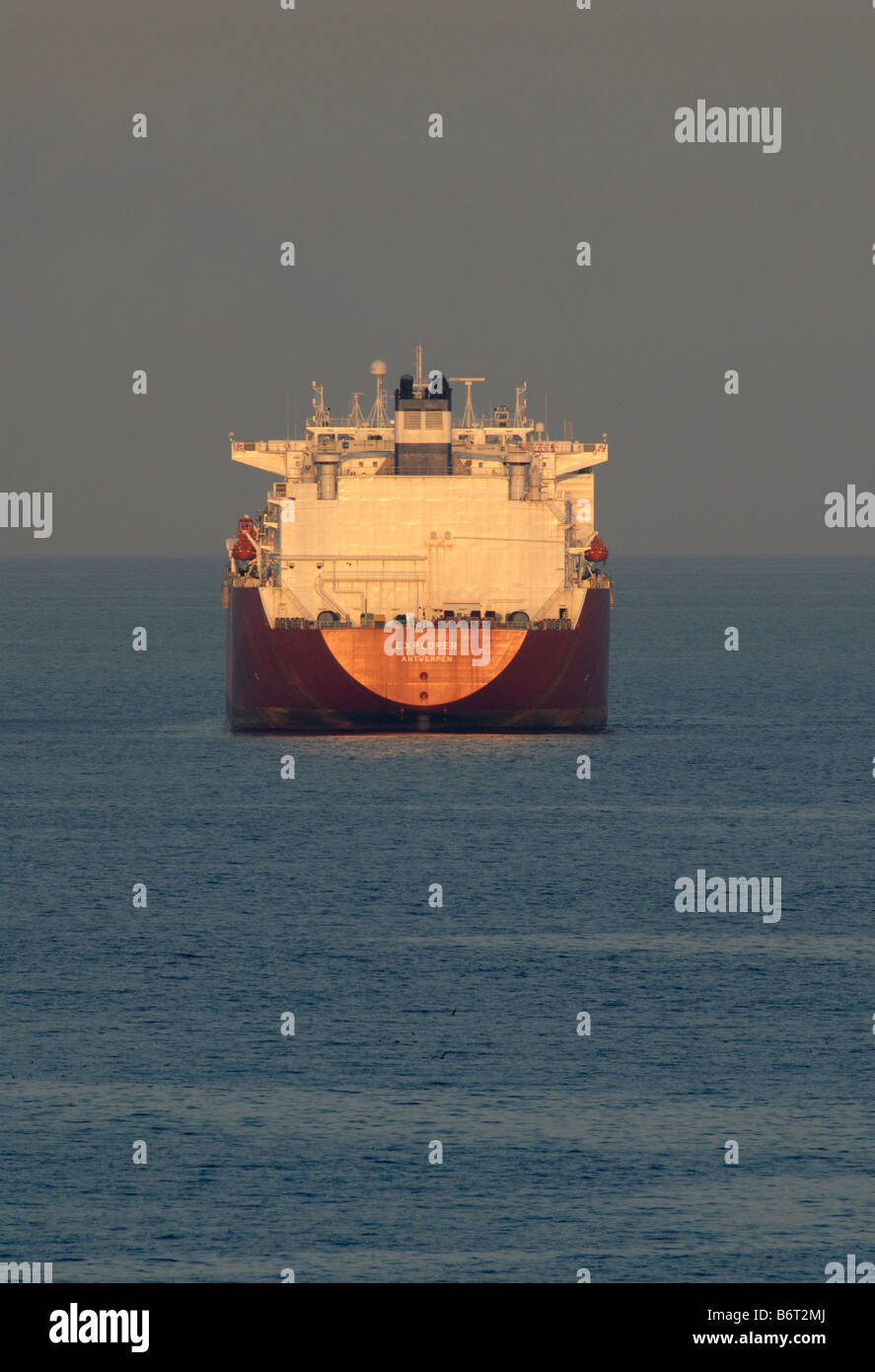 Super tanker anchored in Mediterranean sea Stock Photo