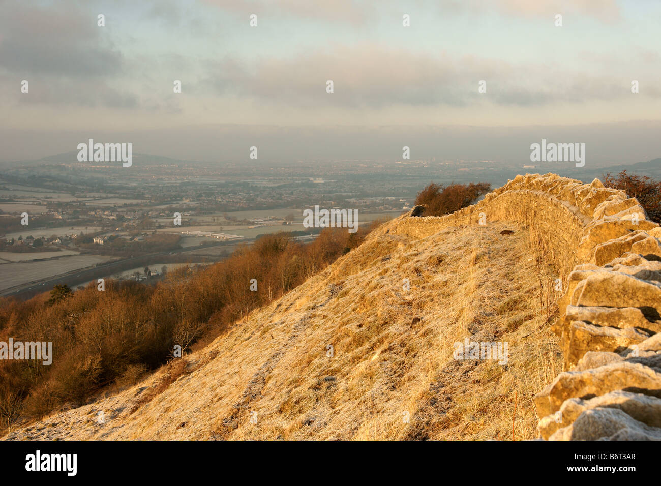 The Cotswold Way at Crickley Hill Country Park near Cheltenham in