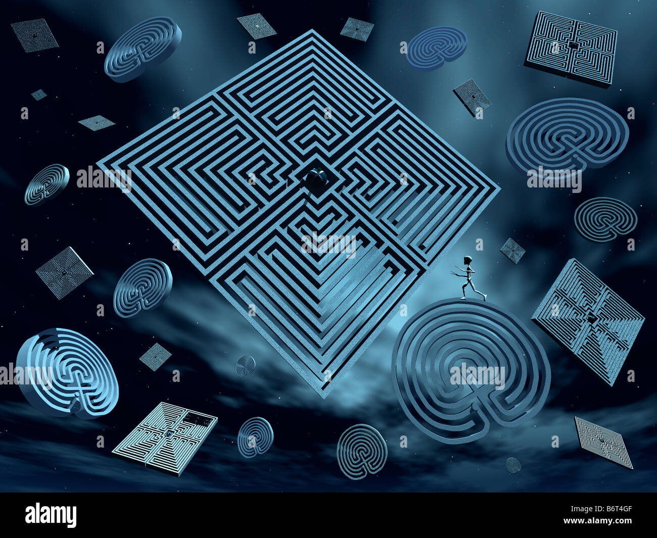 Universal Puzzels A 3D Conceptual Image Stock Photo