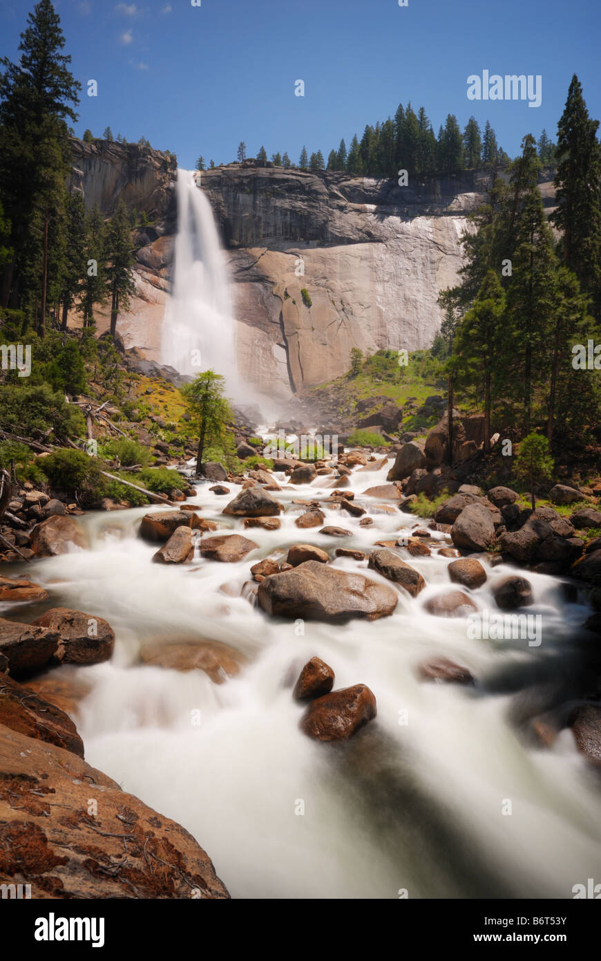 Nevada Falls, Mist Trail, Yosemite National Park, California, USA Stock Photo