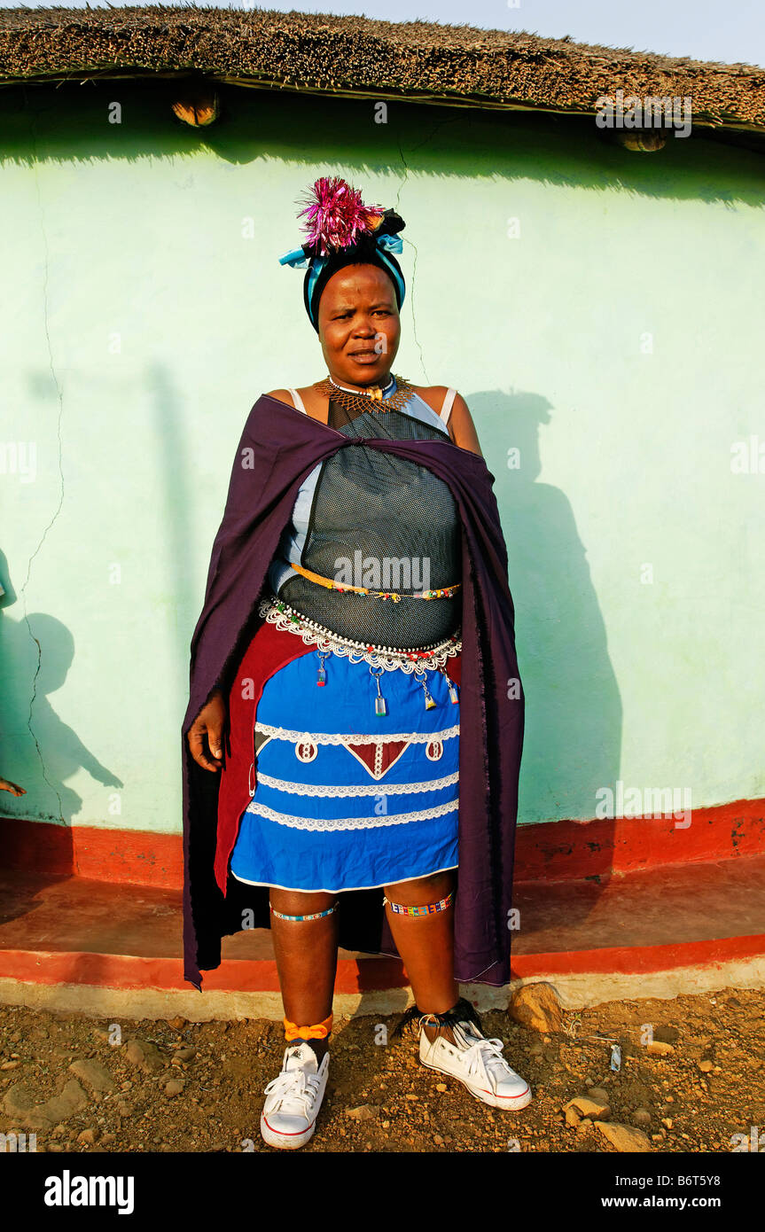 Zulu woman, Kwazulu-Natal, South Africa, Africa Stock Photo