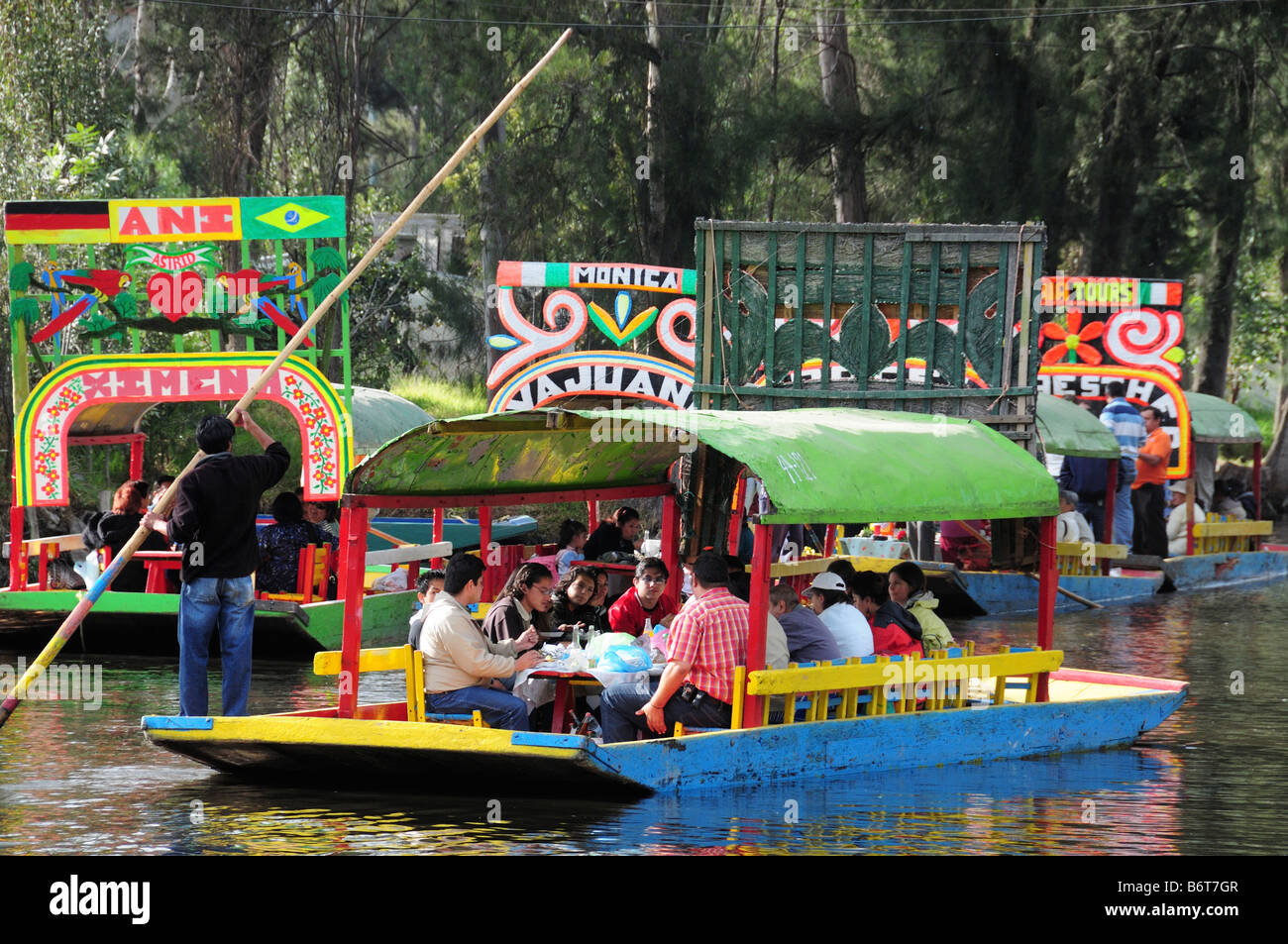 Colourful boats of Xochimilco, Mexico City Stock Photo Alamy