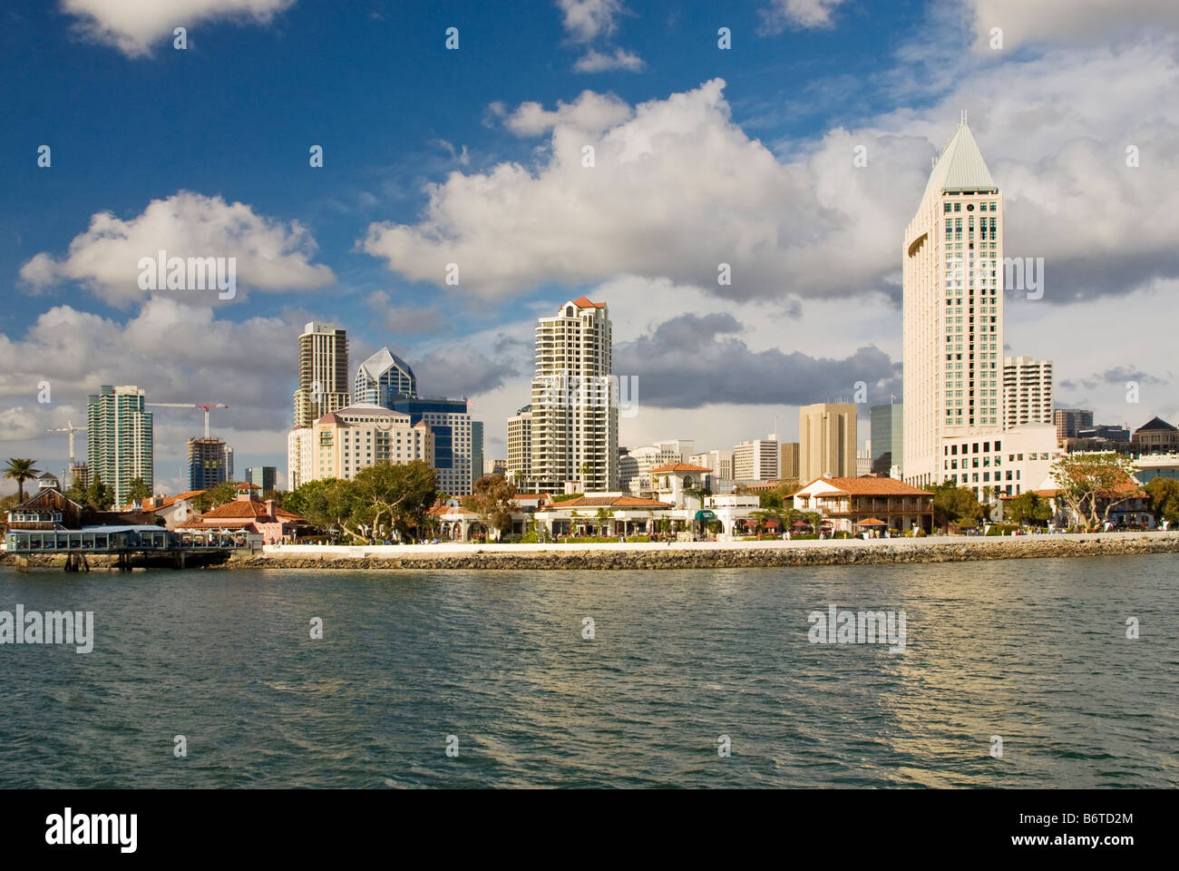 San Diego Downtown Embarcadero from excursion boat on San Diego Bay