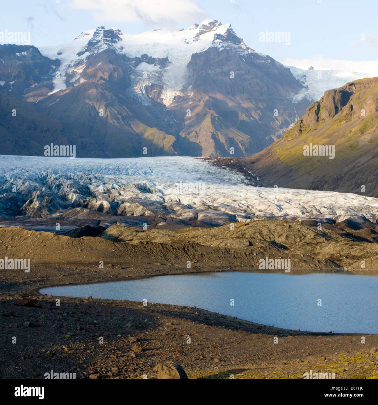 Svinafell Glacier Iceland Stock Photo