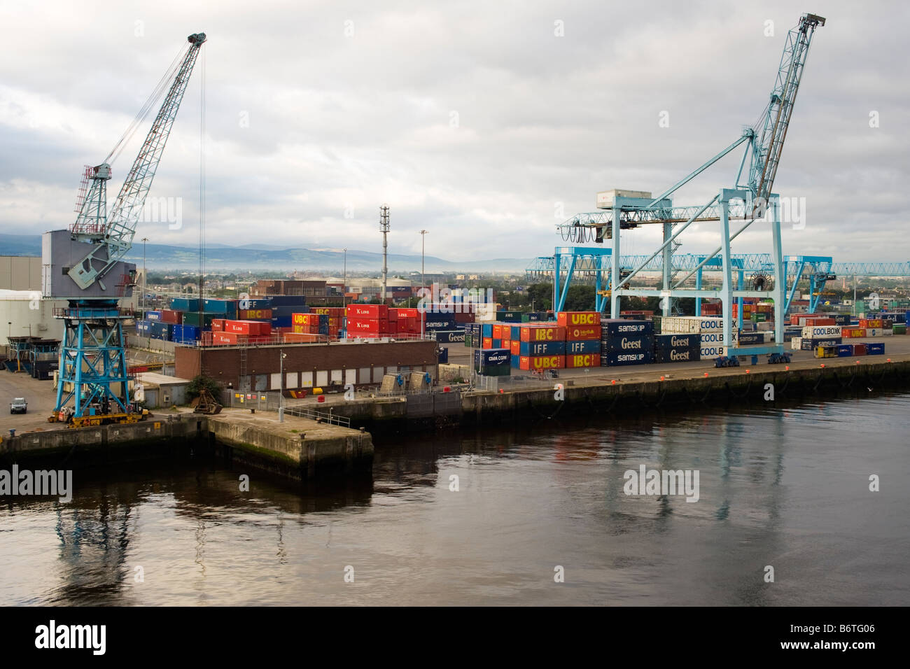 Container depot at Dublin Port, Republic of Ireland Stock Photo Alamy