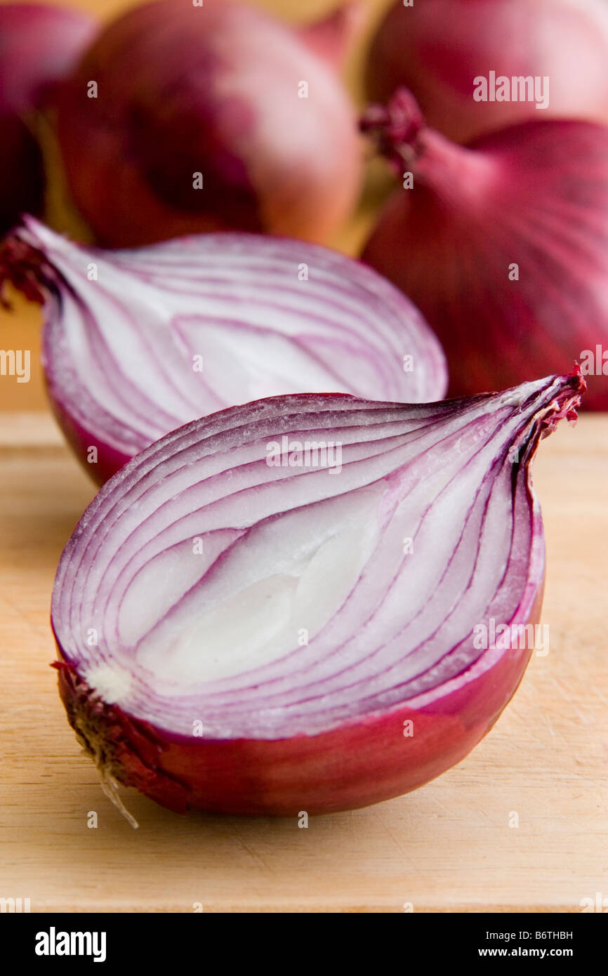 sliced red onion Stock Photo