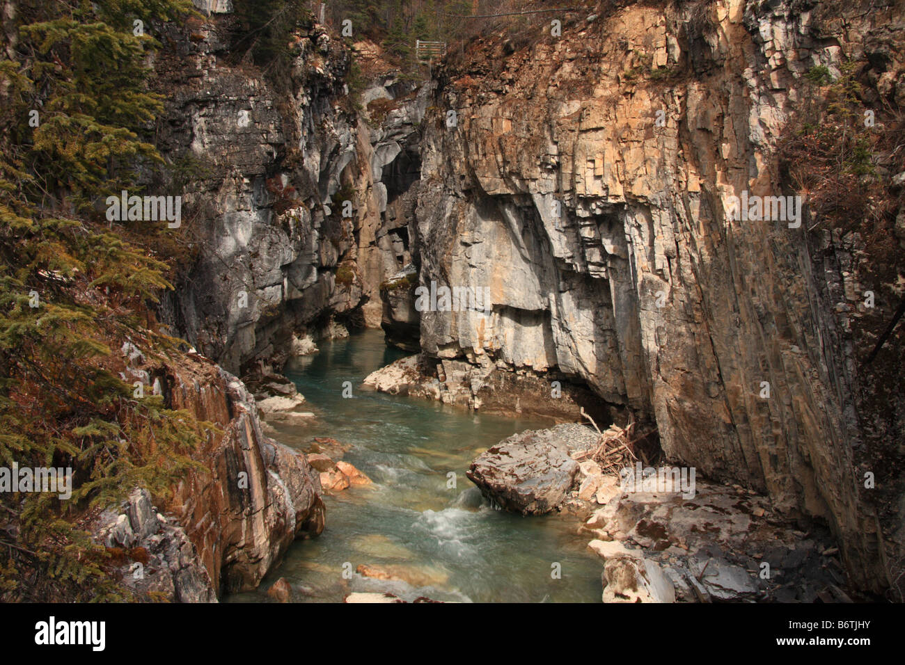 Marble Canyon and the Tokumm Creek in Kootenay National Park, British Columbia Stock Photo