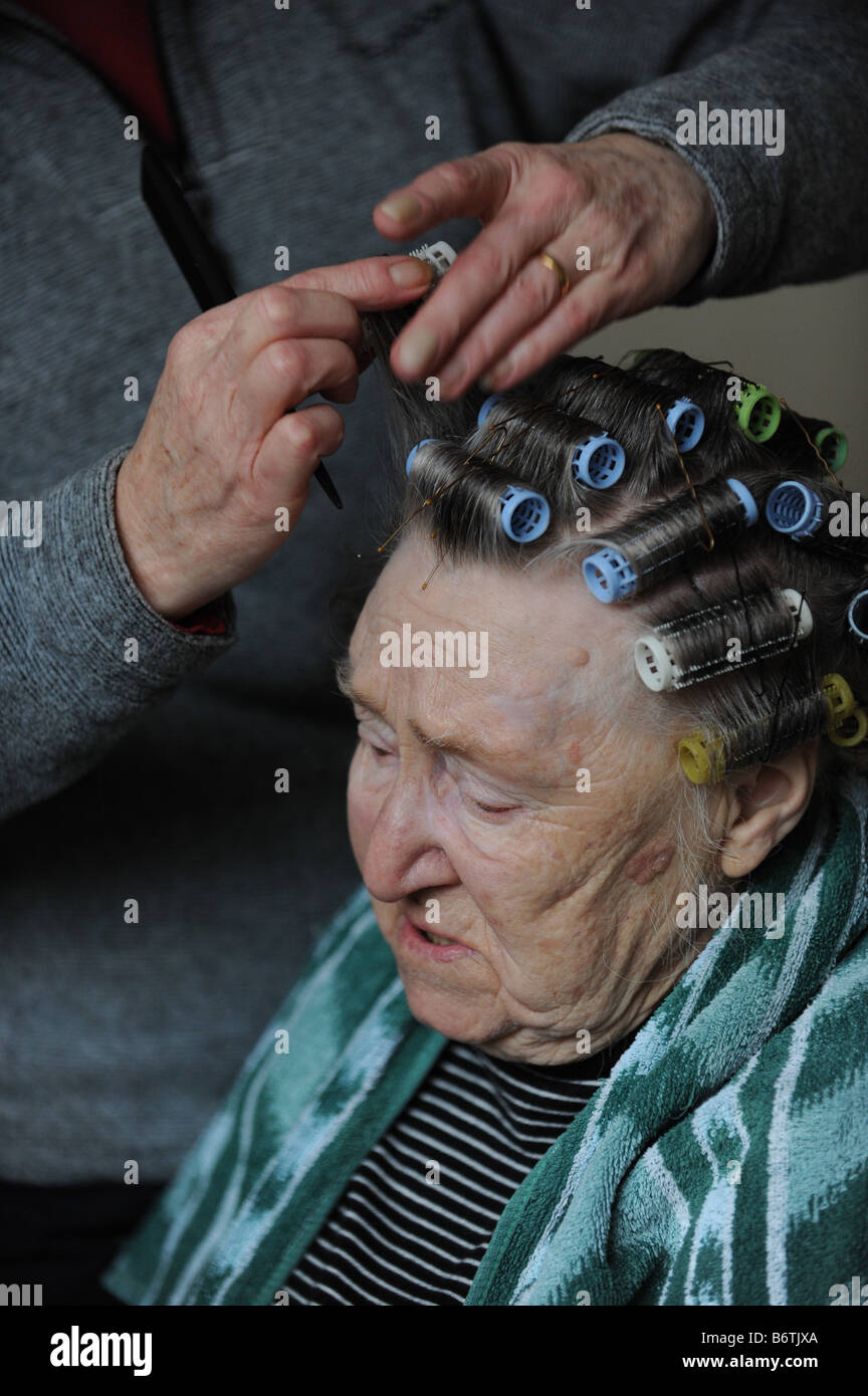 Elderly woman perm hires stock photography and images Alamy