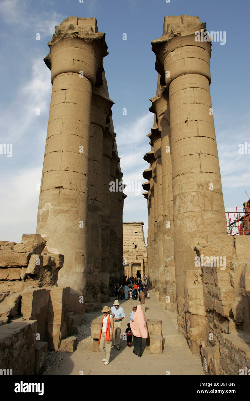 Tourists visiting Luxor Temple,Luxor,Egypt Stock Photo