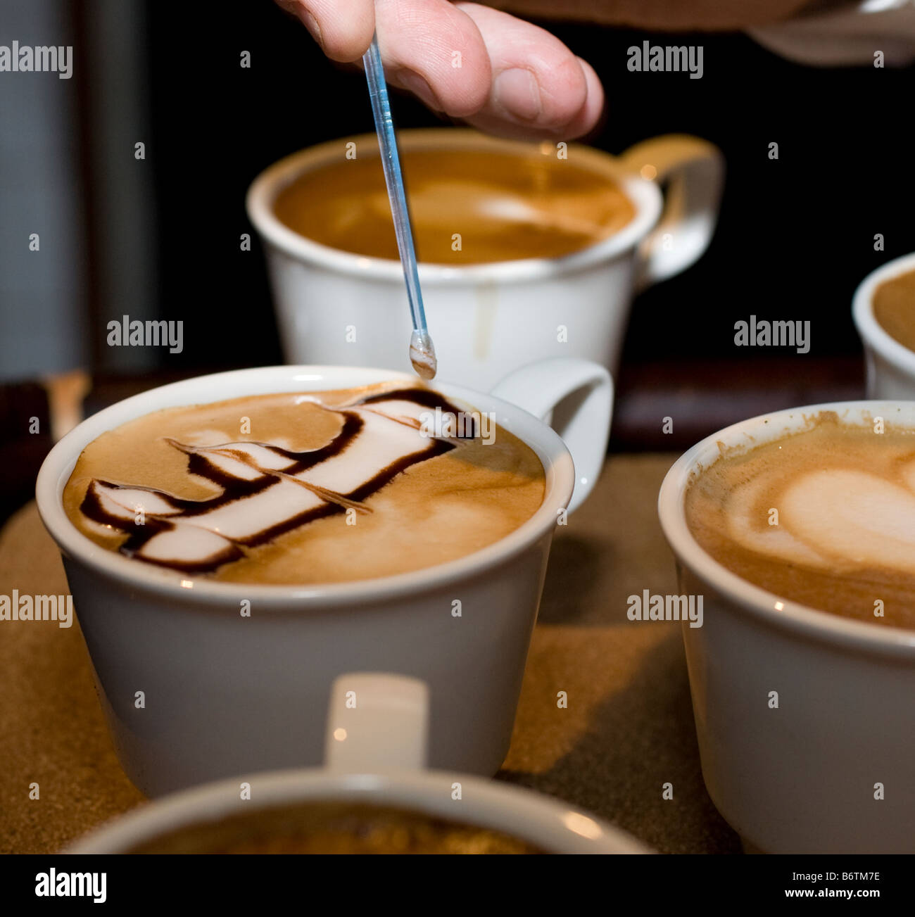Making the coffee art Stock Photo - Alamy