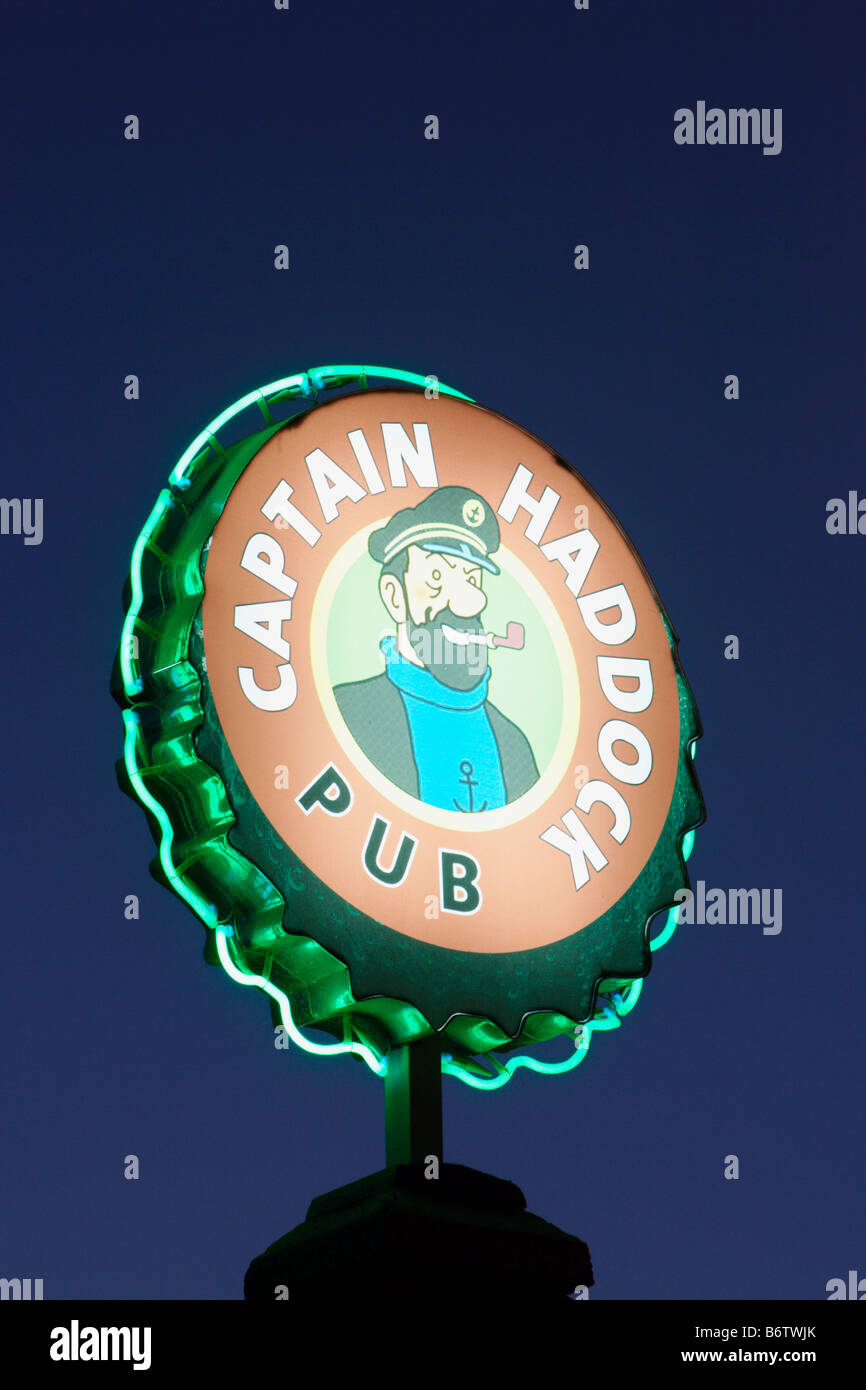 Captain Haddock pub sign in Spain Stock Photo Alamy