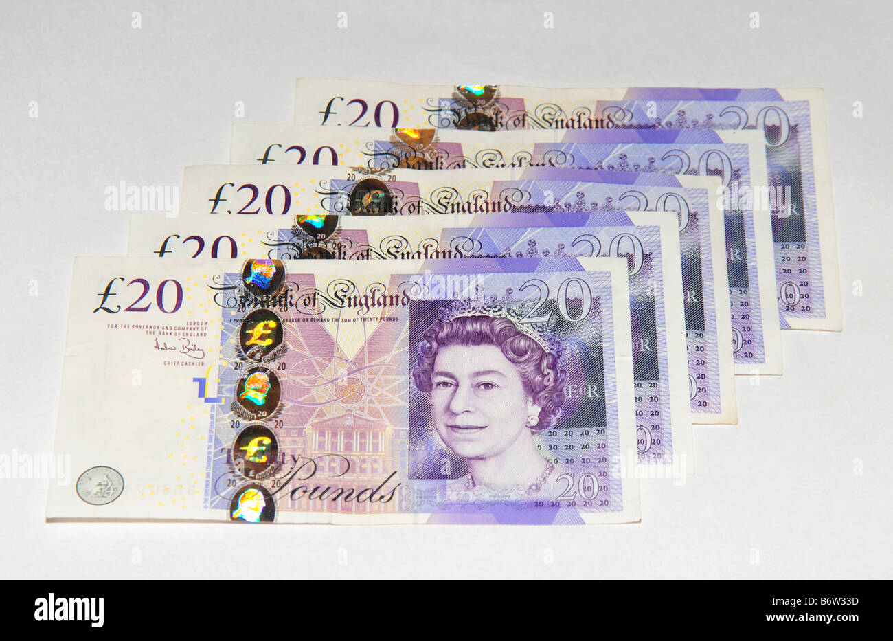English twenty pound notes Stock Photo