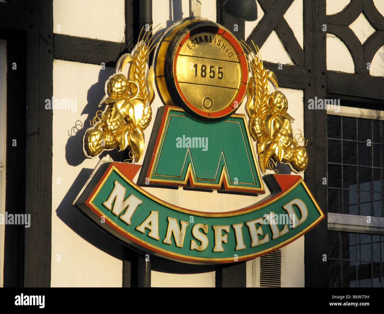 Mansfield Ales Sign and Logo Stock Photo