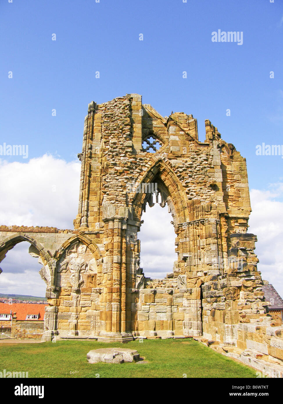 View of the ruin of Whitby Abbey Stock Photo
