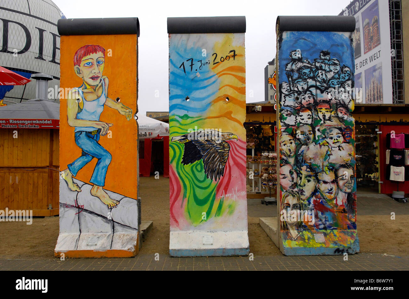 berlin wall eastside gallery germany deutschland art travel tourism history heritage culture DDR east remnants Stock Photo