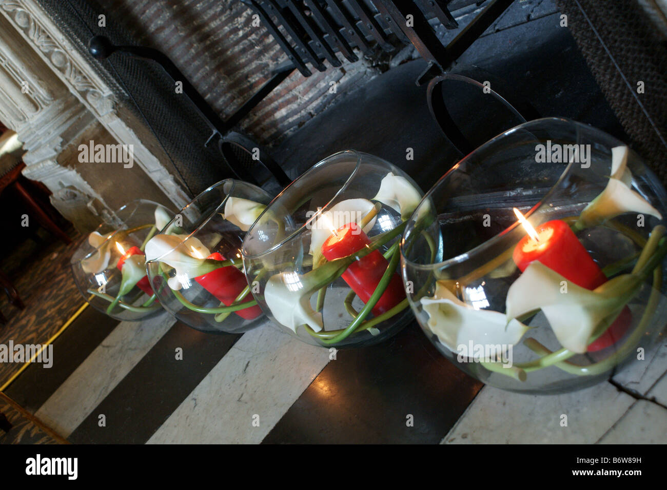 Fireplace Candles Not Christmas Stock Photos Fireplace Candles