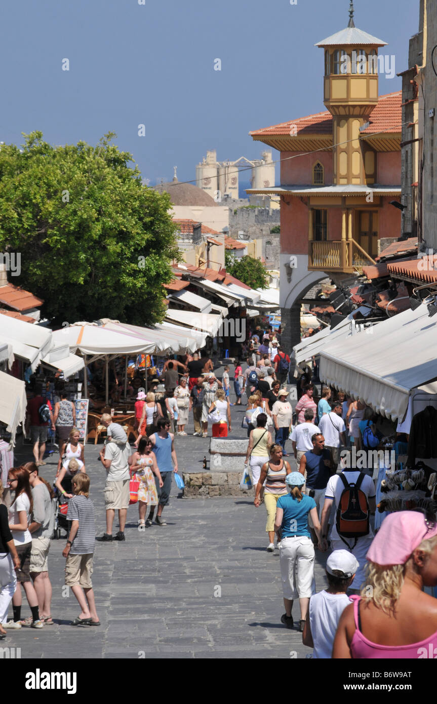 People shopping in Rhodes old town, Rhodes Greece Stock Photo Alamy