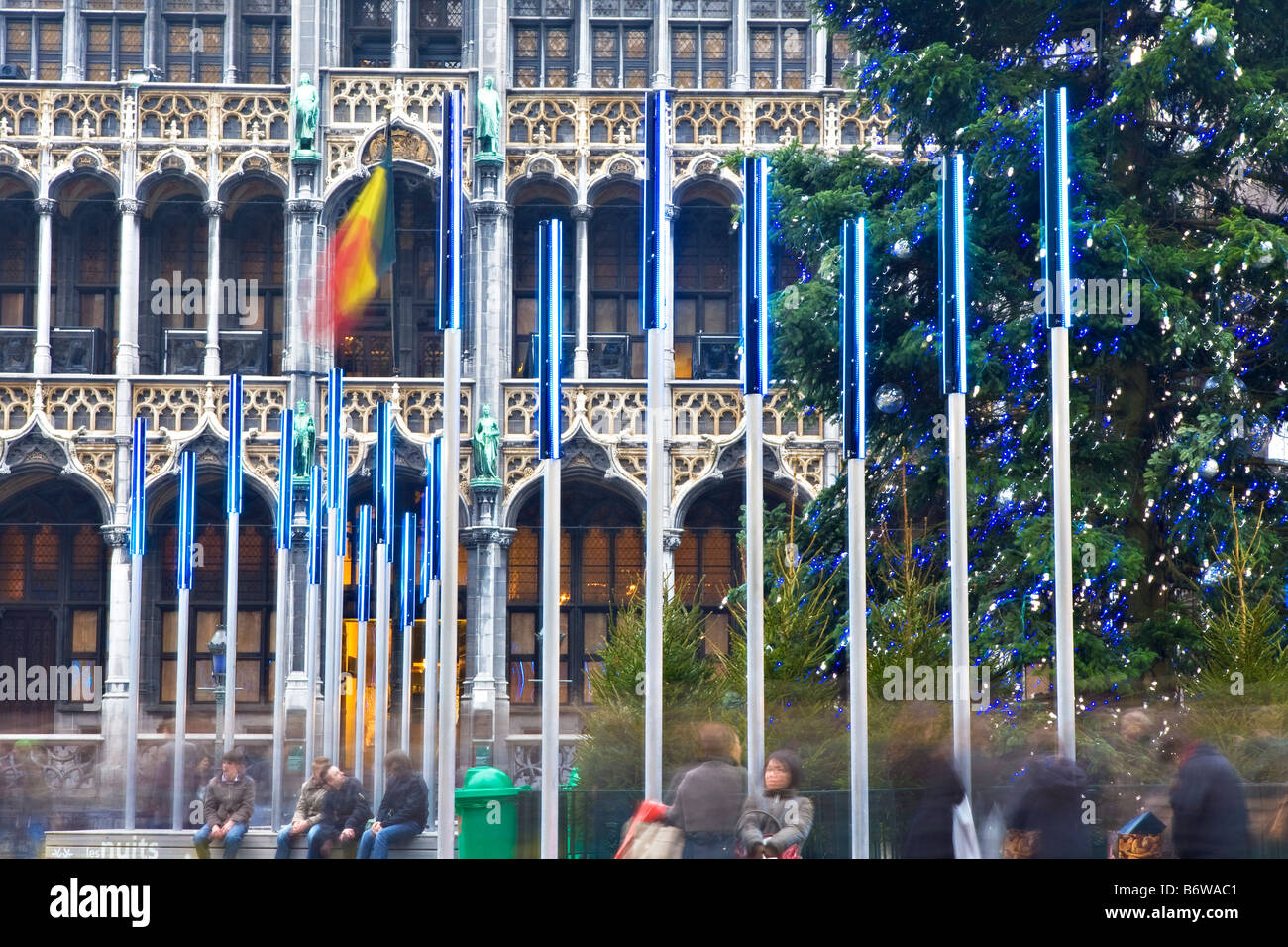Christmas decorations Grand Place Brussels Belgium Stock Photo  Alamy