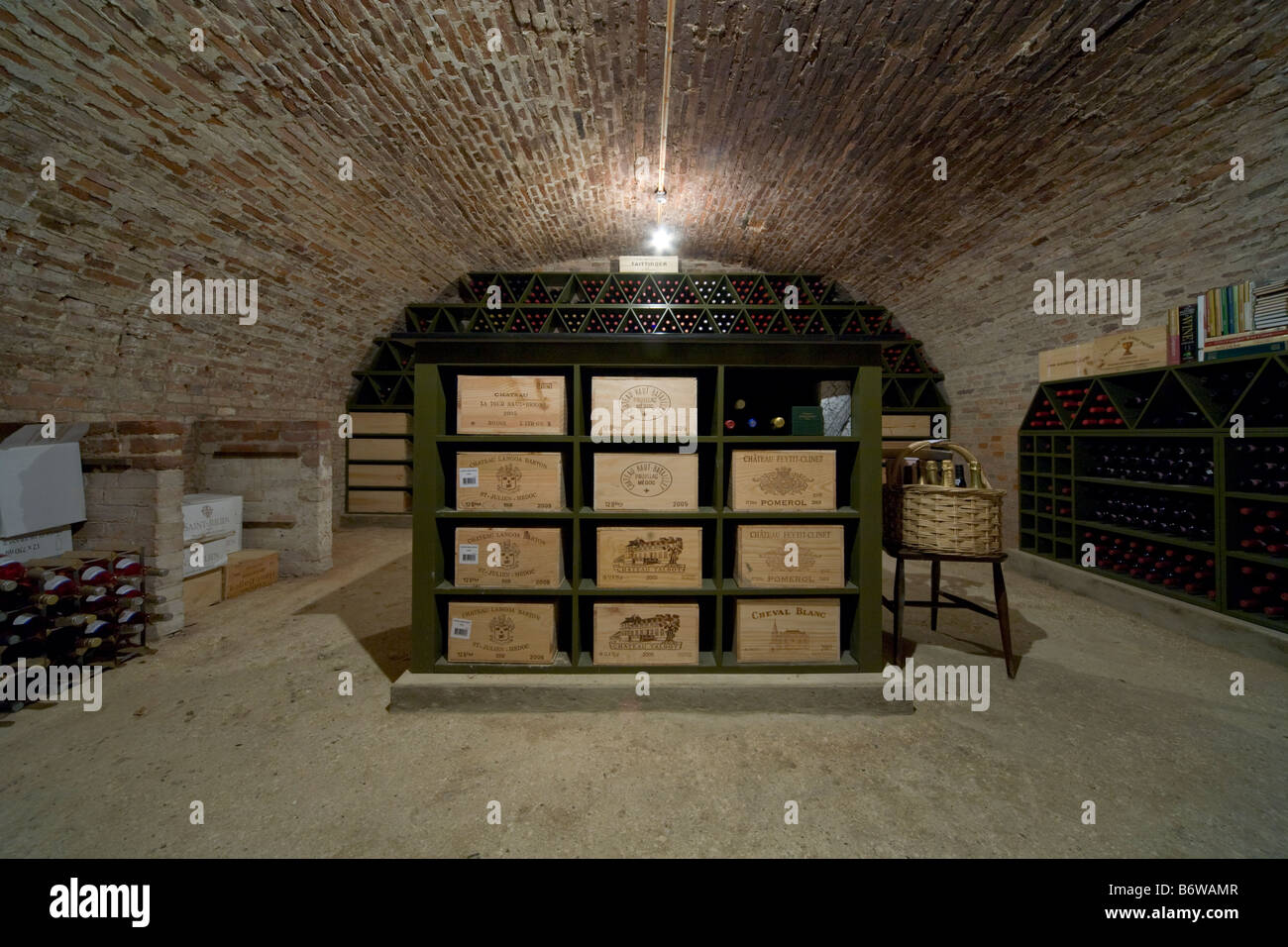 Wine cellar in English Country House Stock Photo Alamy