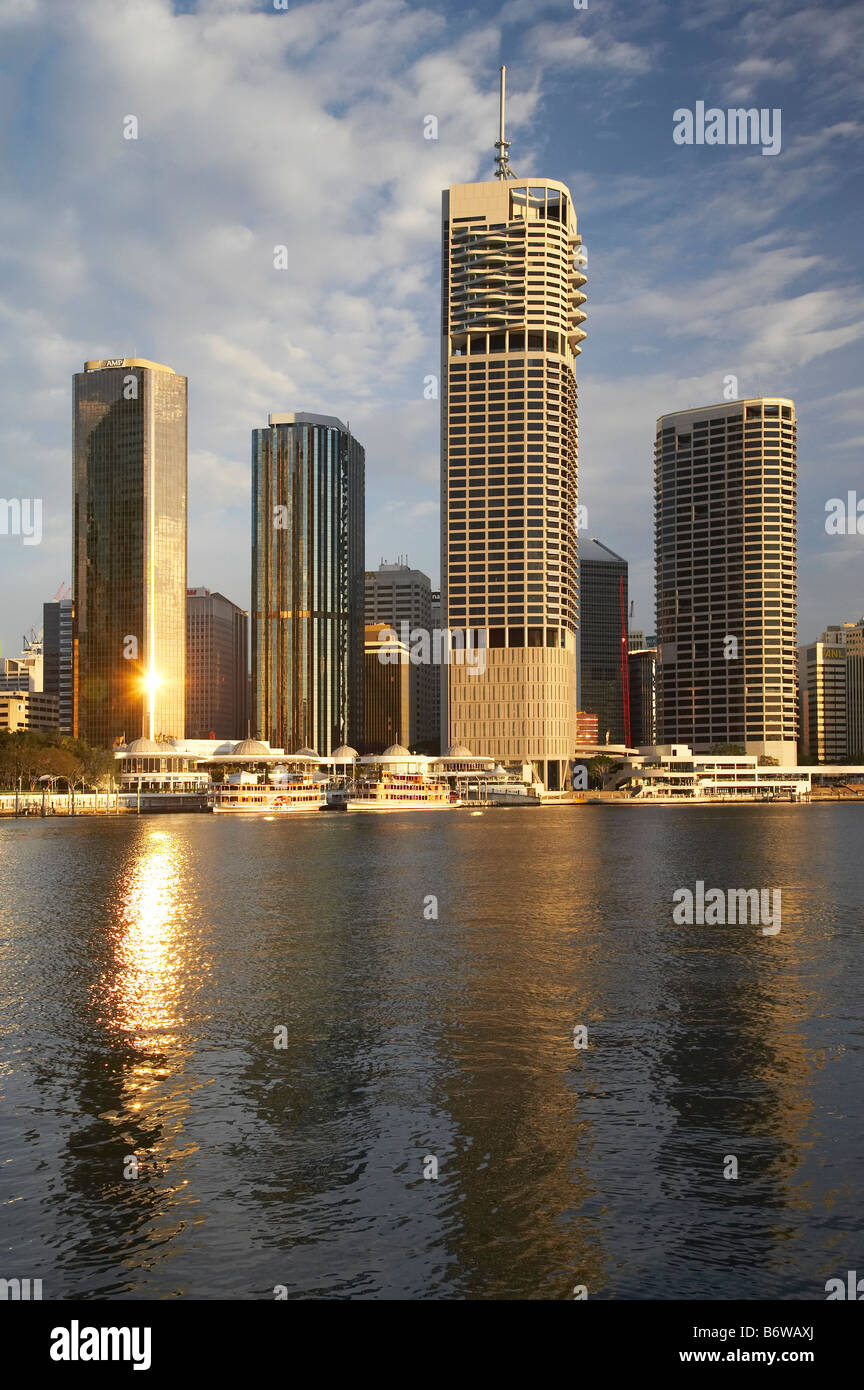 Skyscrapers and Brisbane River Brisbane Queensland Australia Stock Photo