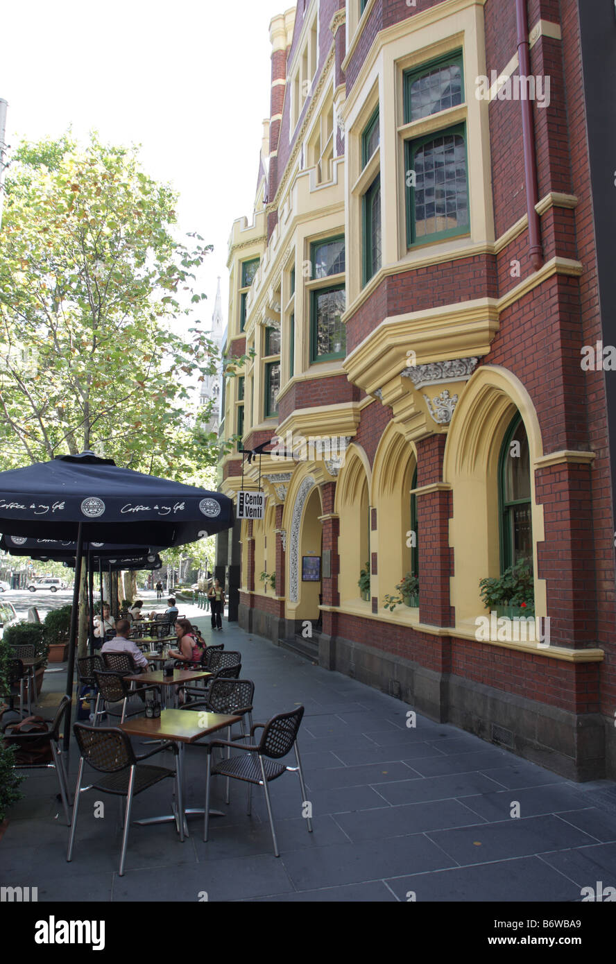 Cafe Cento Venti in Collins Street,Melbourne,Australia Stock Photo