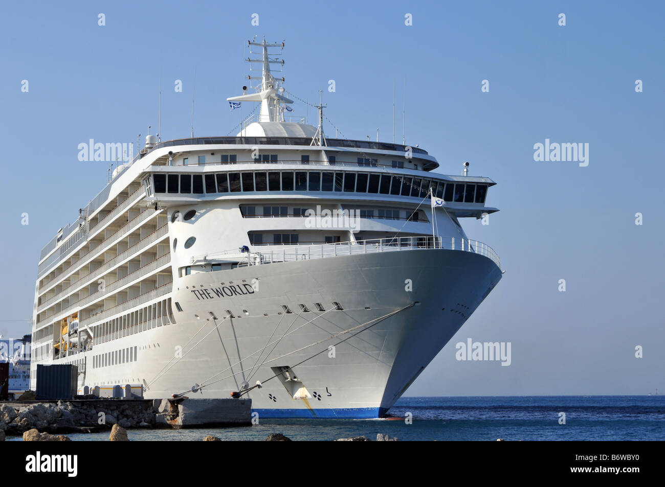 Cruise Ship The World Residensea Moored In Rhodes Harbour Rhodes Greece Stock Photo Alamy