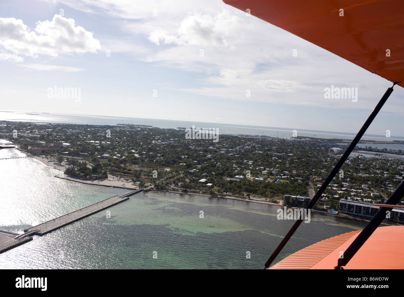 Aerial shot of the south side of Key West Stock Photo