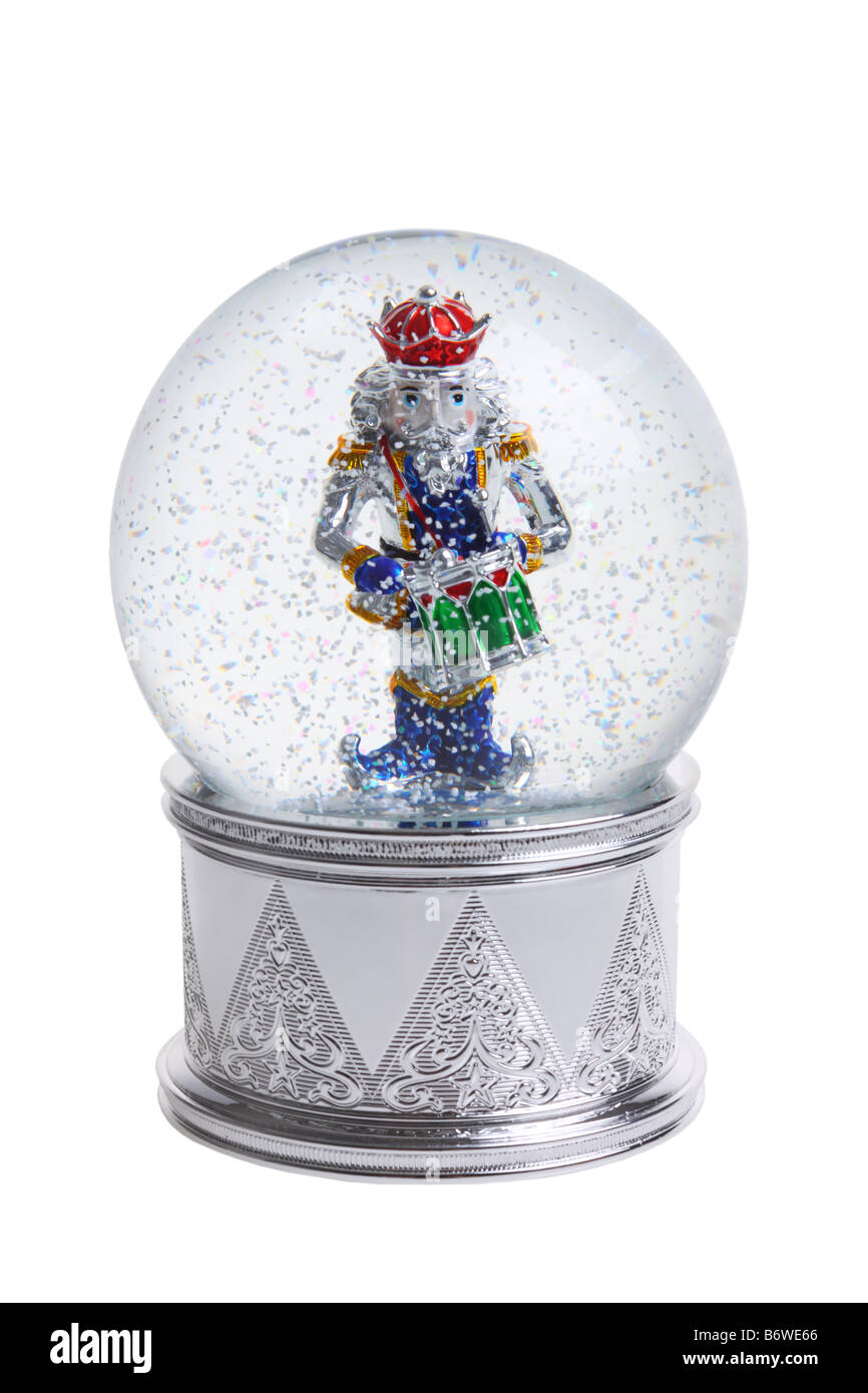Nutcracker snowglobe cut out isolated on white background Stock Photo