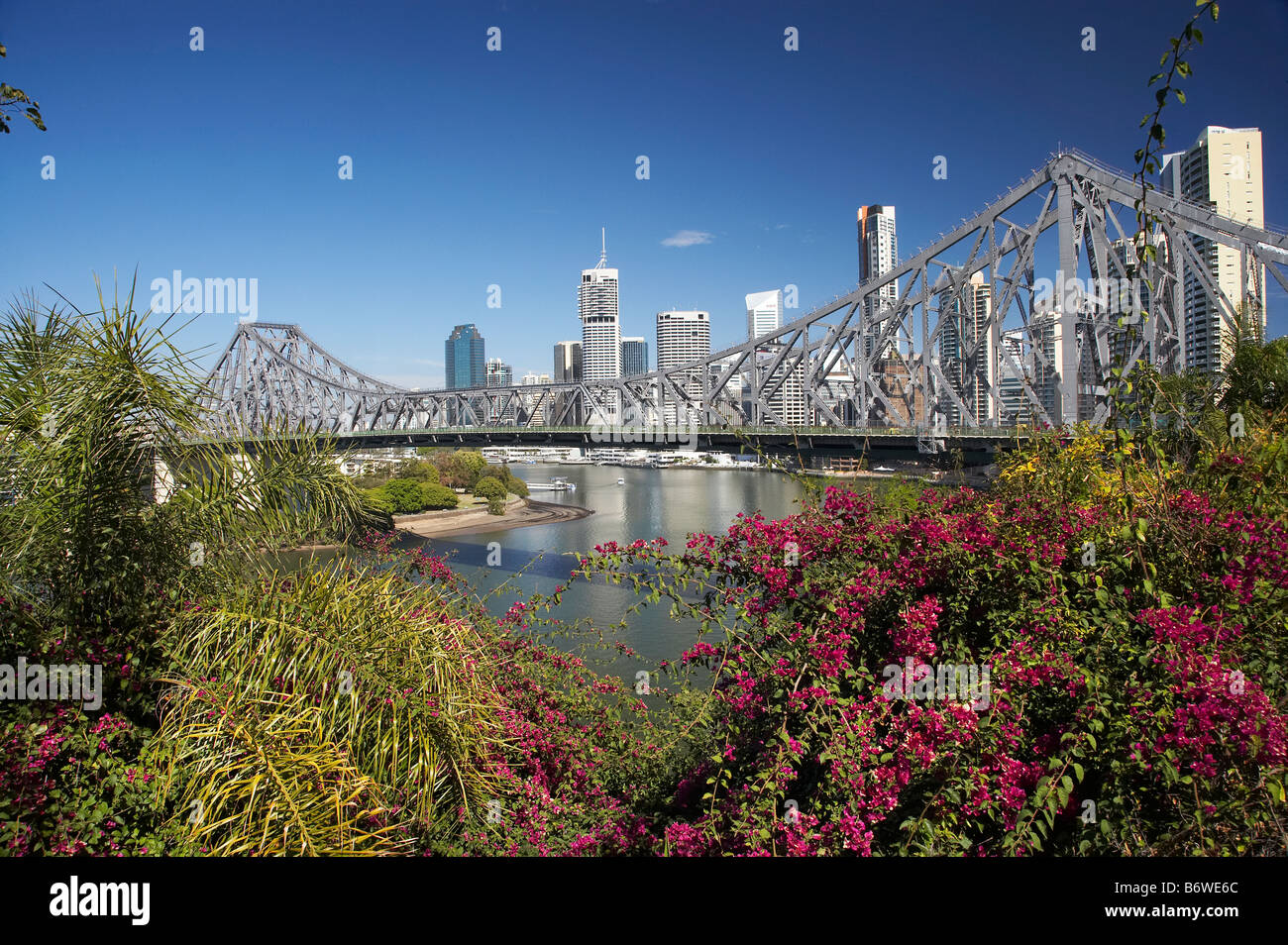 Story Bridge and Brisbane River Brisbane Queensland Australia Stock Photo