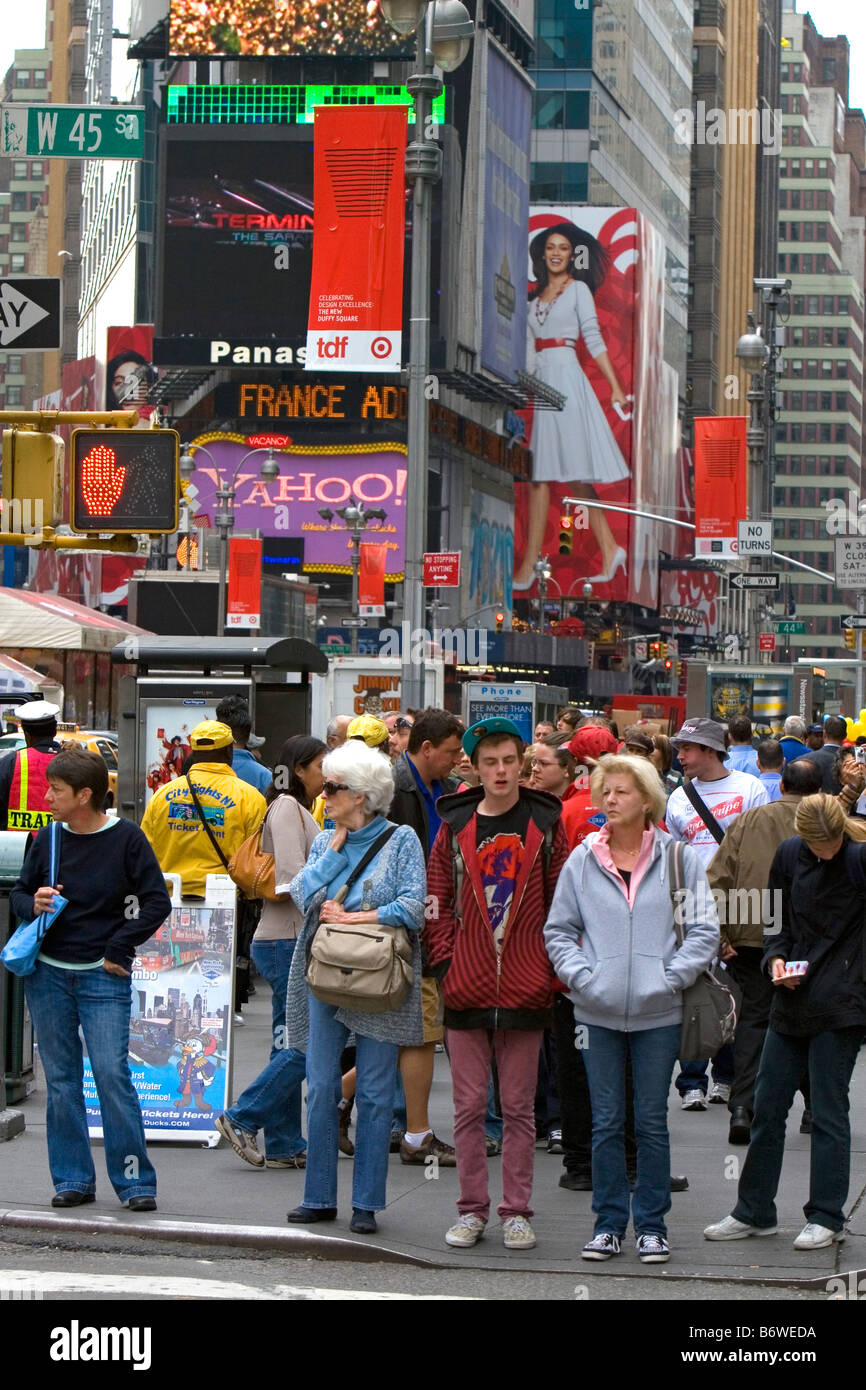 Pedestrians in Times Square Manhattan New York City New York USA Stock ...