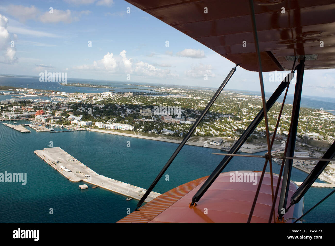 Key West Florida seen from biplane Stock Photo
