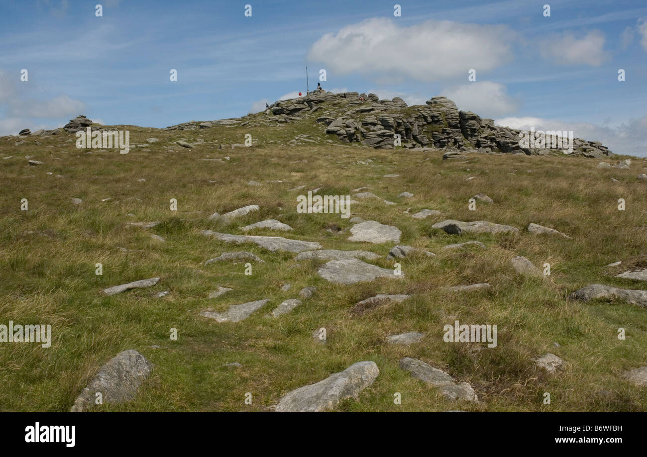 Yes Tor, the second highest peak on northwest Dartmoor, Devon, from the south side. Stock Photo