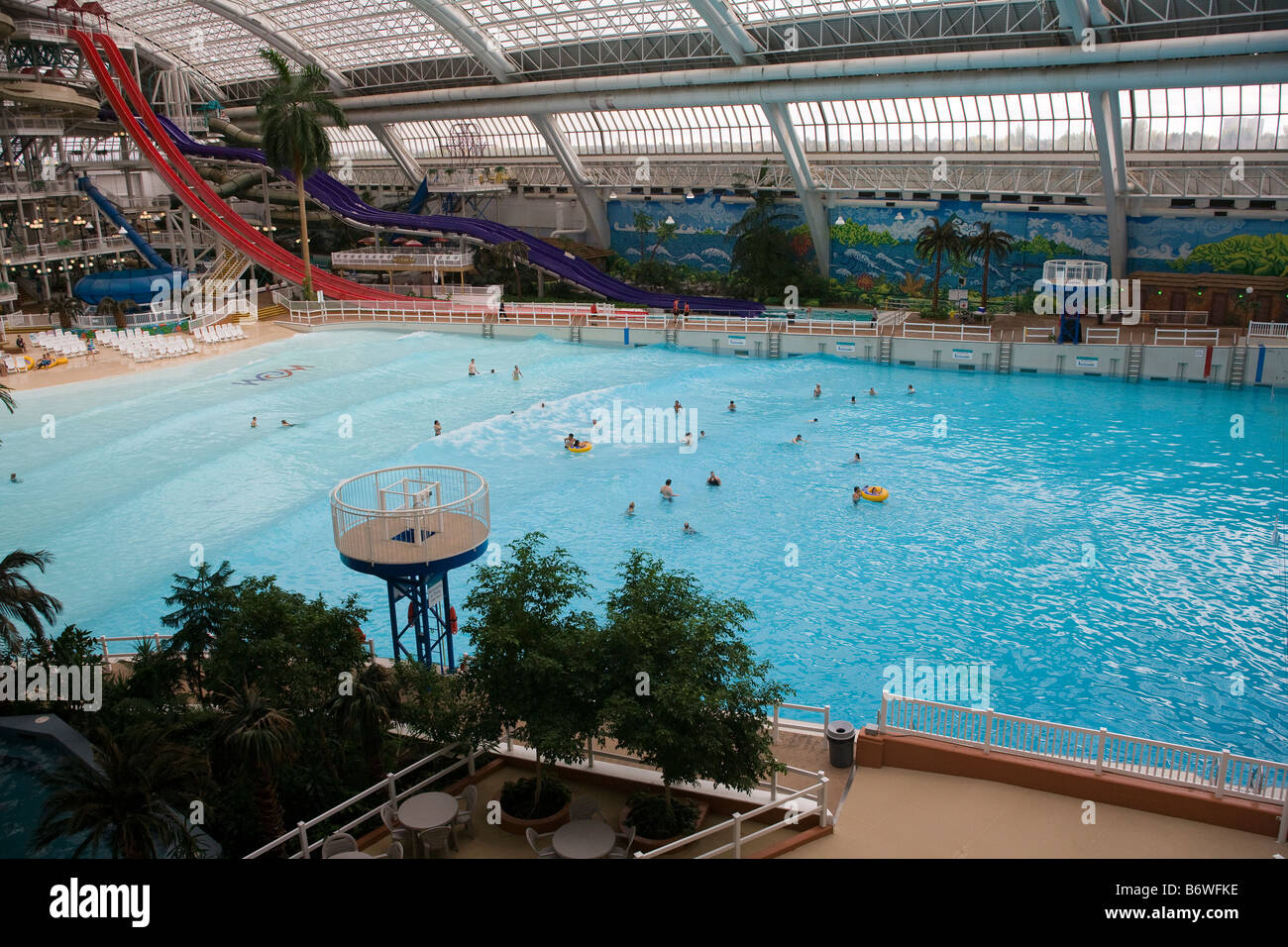 west edmonton mall canada swiming pool Stock Photo