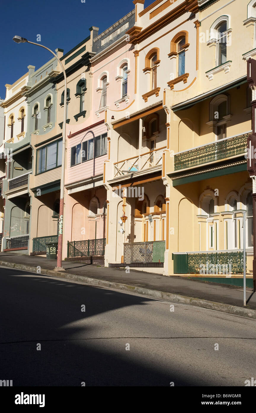 Historic Terrace Houses Newcastle New South Wales Australia Stock Photo